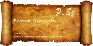 Prorok Szeverin névjegykártya